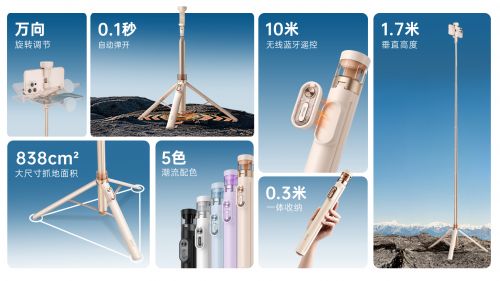启“落地开”自拍杆新纪元！ 重新定义影像自由爱游戏(ayx)中国网站SEAJIC施吉客开(图3)